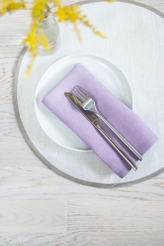 Softened Levander violet linen napkins cloths