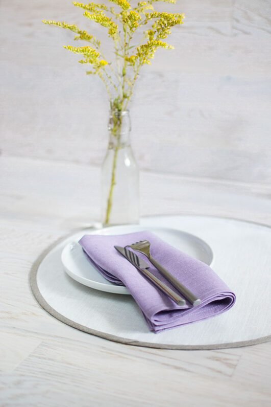 Softened Levander violet linen napkins cloths