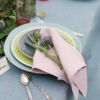 Blush pink linen napkins to decor Your festive table, looks so great with pastel colors plates, and flower decor on the table. And can be added natural linen placemats