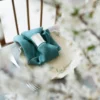 Teal linen napkins made from stonewashed linen with simple hem. Napkins soft and beautiful for using. Easy helps to create celebrating atmosphere.