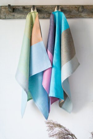Hanging Set of 2 colorful striped linen towels