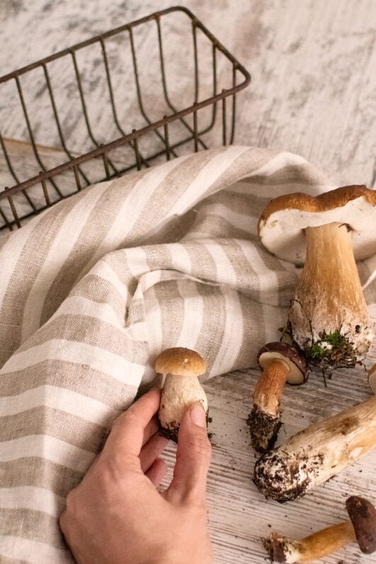 Striped linen towels natural linen with off white linen. Towels are with loops, can be used in the kitchen like dishcloth, tea towels, hand towels.