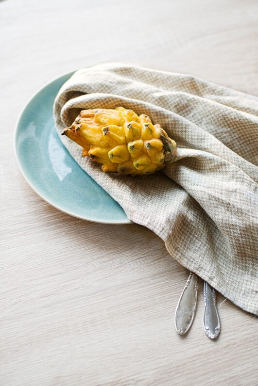 Light natural linen tea towels set to use in the kitchen like hand towels or dish cloth. towels are made from gingham fabric.