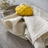 Light natural linen tea towels set to use in the kitchen like hand towels or dish cloth. towels are made from gingham fabric.