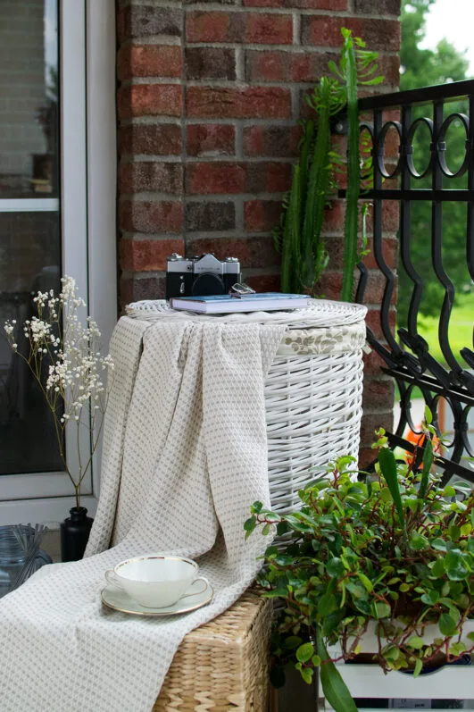 Beige soft linen cotton blanket. Great sofa comforter or bedspread , bed cover. can be used outside on summer cold evening.